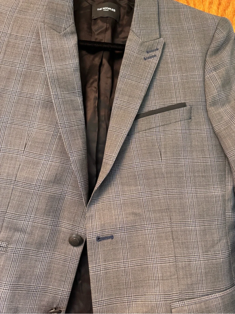 Men’s The Kooples Gray Plaid Two-Button Sport Coat